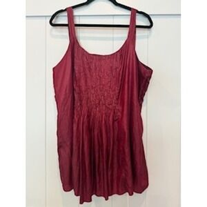 Eileen‎ Fisher Sleeveless Dress Burgundy Sequin Detail Women's Plus Size 1X